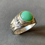 Load image into Gallery viewer, Egyptian Pharaoh Ring with Chrysoprase
