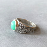 Load image into Gallery viewer, Egyptian Pharaoh Ring with Chrysoprase

