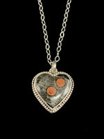 Load image into Gallery viewer, Peanut Obsidian Heart Pendant, heartbeat, sterling silver
