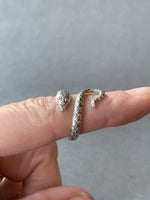 Load image into Gallery viewer, Victorian Serpent ring in Silver, snake ring, vintage snake
