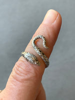 Load image into Gallery viewer, Victorian Serpent ring in Silver, snake ring, vintage snake

