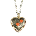 Load image into Gallery viewer, Peanut Obsidian Heart Pendant, heartbeat, sterling silver
