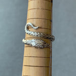 Load image into Gallery viewer, Victorian Serpent ring in Silver, snake ring, vintage snake

