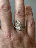 Load image into Gallery viewer, Victorian Serpent ring in Silver, snake ring, vintage snake

