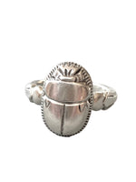 Load image into Gallery viewer, Art Deco Scarab Ring, Egyptain revival, sterling silver
