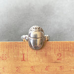Load image into Gallery viewer, Art Deco Scarab Ring, Egyptain revival, sterling silver
