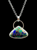 Load image into Gallery viewer, Azurite and Malachite Pendant in Silver
