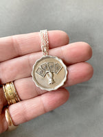 Load image into Gallery viewer, Get Lucky Pendant, Wax Seal, poker chip, sterling silver
