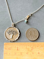 Load image into Gallery viewer, Get Lucky Pendant, Wax Seal, poker chip, sterling silver

