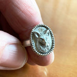 Load image into Gallery viewer, Sterling Silver Fox Signet Ring with Diamond - Size 4.25
