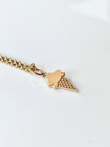 Gold Ice Cream Cone Charm