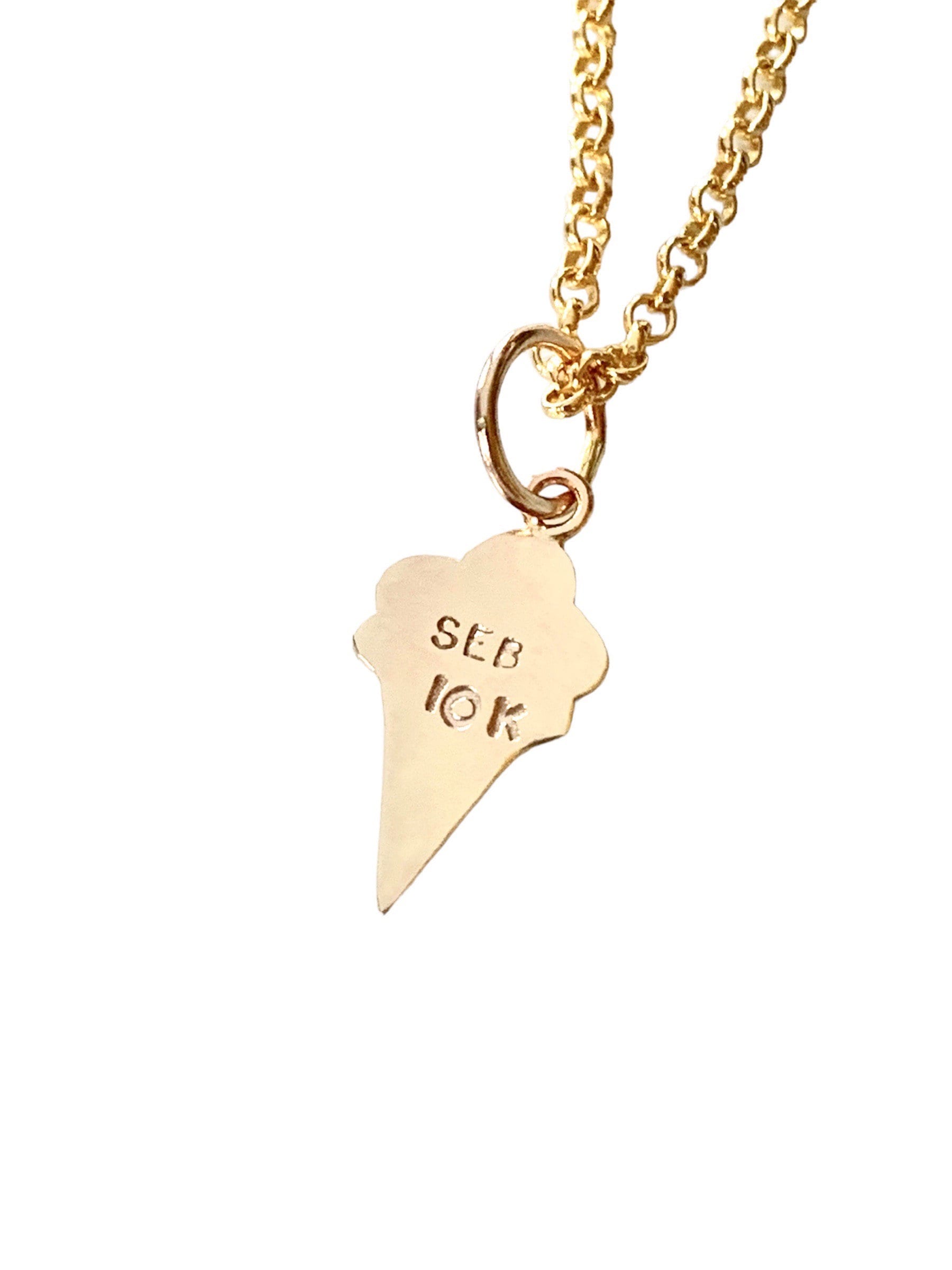 Gold Ice Cream Cone Charm