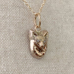Load image into Gallery viewer, Gold Fox Charm with Diamond Eyes, 10K
