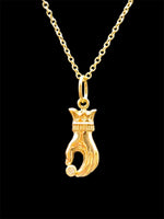 Load image into Gallery viewer, 14K Gold Victorian Hand Charm with Diamond
