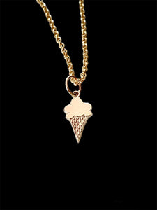 Gold Ice Cream Cone Charm