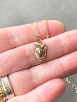 Load image into Gallery viewer, Gold Fox Charm with Diamond Eyes, 10K
