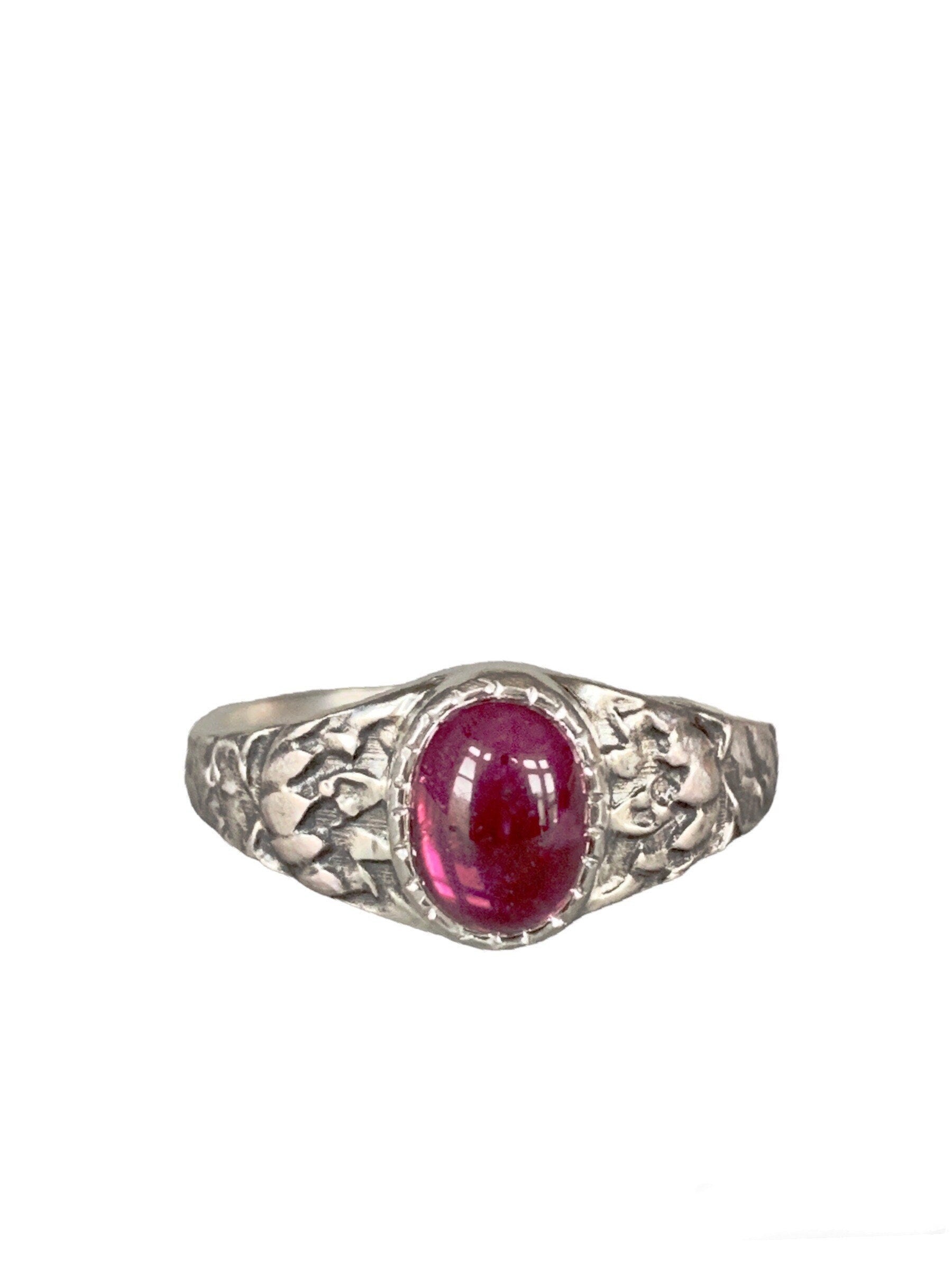 Tourmaline with Lotus Flower Signet Ring