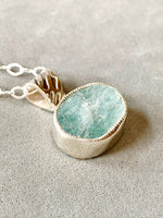 Load image into Gallery viewer, Natural Aquamarine Pendant in Sterling Silver, raw stone, birthstone
