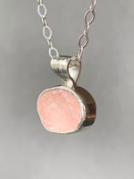 Load image into Gallery viewer, Natural rose Quartz Pendant in Sterling Silver, raw stone, birthstone
