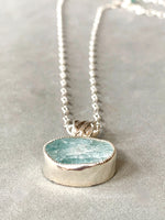 Load image into Gallery viewer, Natural Aquamarine Pendant in Sterling Silver, raw stone, birthstone
