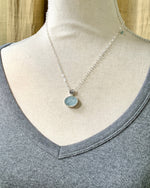 Load image into Gallery viewer, Natural Aquamarine Pendant in Sterling Silver, raw stone, birthstone
