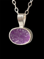 Load image into Gallery viewer, Natural raw surface Amethyst pendant in sterling silver
