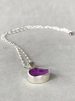 Load image into Gallery viewer, Natural Amethyst Pendant in Sterling Silver, raw stone, birthstone
