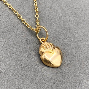 14K Gold Sacred Heart Charm