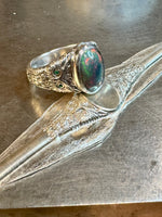 Load image into Gallery viewer, Owl Ring with Opal and Emeralds
