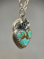 Load image into Gallery viewer, Botanical Turquoise Heart Pendant

