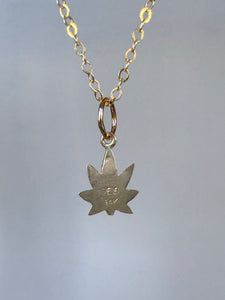 14K Gold Pot Leaf Charm