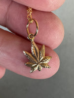 Load image into Gallery viewer, 14K Gold Pot Leaf Charm
