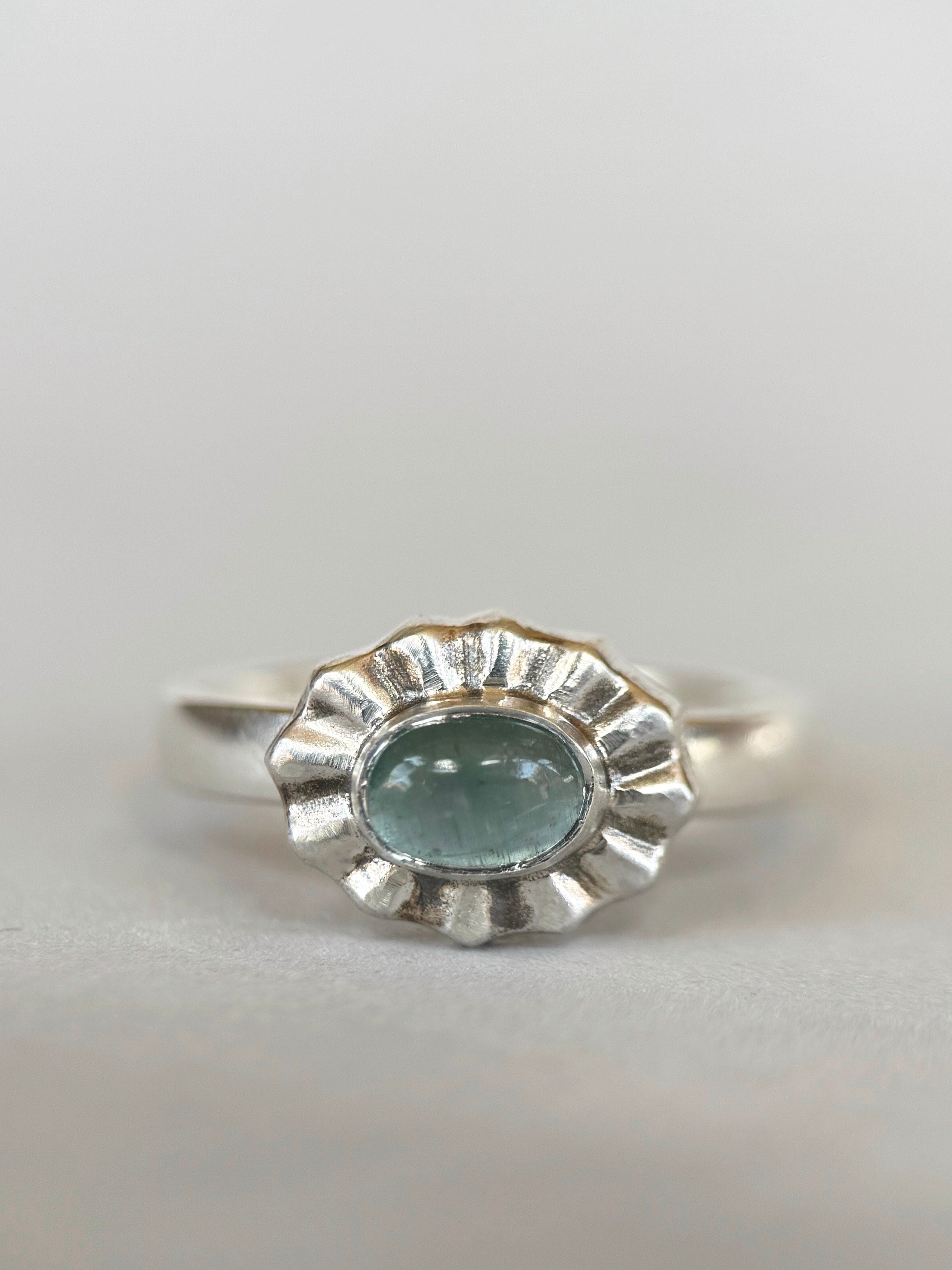 Blue Tourmaline Ring in Sterling Silver