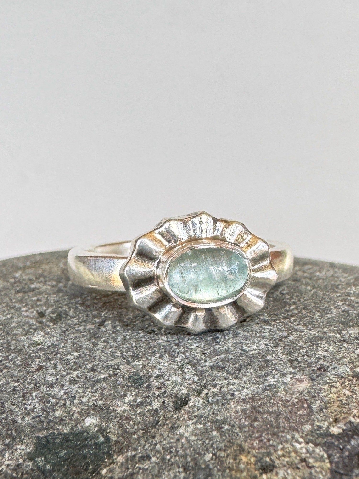 Blue Tourmaline Ring in Sterling Silver