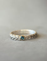 Load image into Gallery viewer, Blue Moissanite Ring with 14K gold setting, sterling silver
