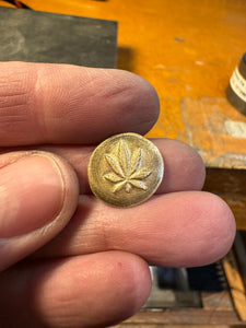 14K Gold Pot Leaf Charm