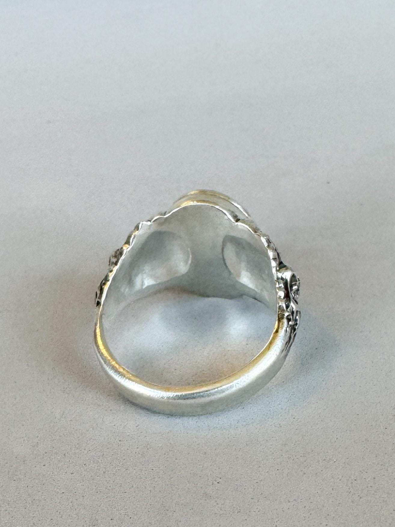 Lapis Lazuli Lion Signet Ring in Sterling Silver