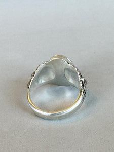Lapis Lazuli Lion Signet Ring in Sterling Silver