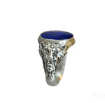 Load image into Gallery viewer, Lapis Lazuli Lion Signet Ring in Sterling Silver
