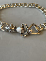 Load image into Gallery viewer, Victorian Hand Curb Chain Bracelet, Sterling Silver, Cuban chain bracelet
