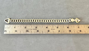 Victorian Hand Curb Chain Bracelet, Sterling Silver, Cuban chain bracelet