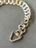 Load image into Gallery viewer, Victorian Hand Curb Chain Bracelet, Sterling Silver, Cuban chain bracelet
