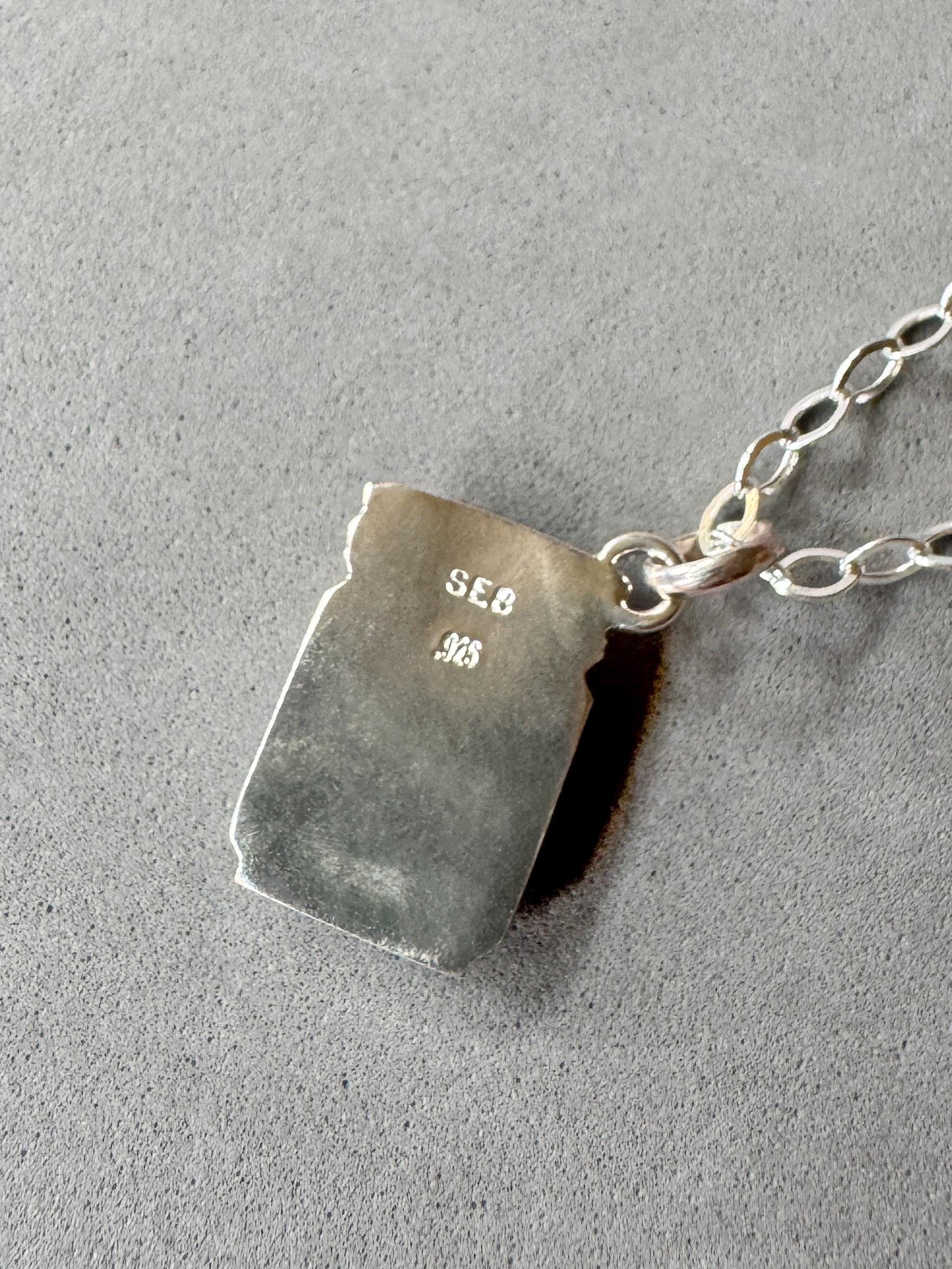Strawberry Jam pendant in sterling silver, mason jar