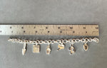 Load image into Gallery viewer, Gardening Charm Bracelet, handmade chain in sterling silver
