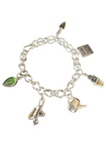 Load image into Gallery viewer, Gardening Charm Bracelet, handmade chain in sterling silver

