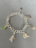 Load image into Gallery viewer, Gardening Charm Bracelet, handmade chain in sterling silver
