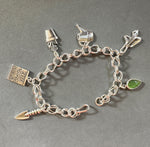 Load image into Gallery viewer, Gardening Charm Bracelet, handmade chain in sterling silver

