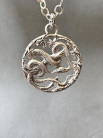 Load image into Gallery viewer, Snake in the Trees Pendant, Sterling Silver, Vintage Die pressed
