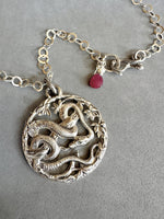 Load image into Gallery viewer, Snake in the Trees Pendant, Sterling Silver, Vintage Die pressed
