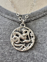 Load image into Gallery viewer, Snake in the Trees Pendant, Sterling Silver, Vintage Die pressed
